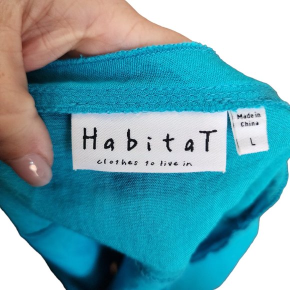 Habitat Womens Blue Pull Over Rayon Blend Top Size Large - Picture 5 of 6